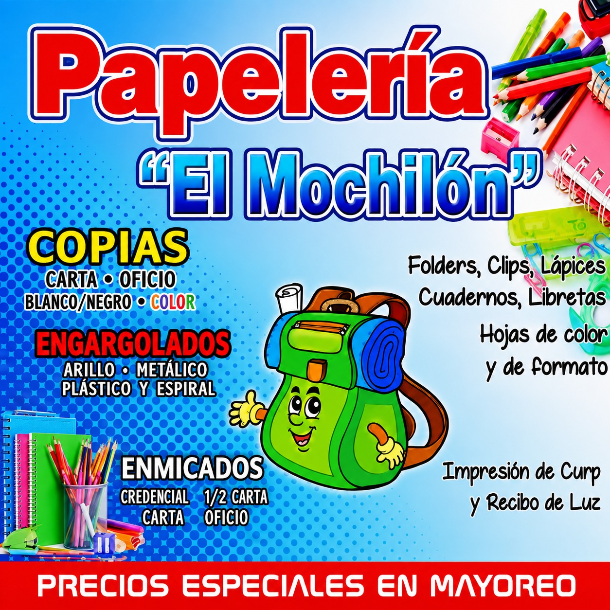 Logotipo de PAPELERÍA "EL MOCHILÓN"